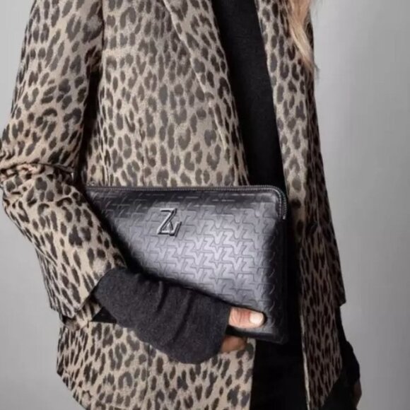 Zadig & Voltaire Initale La Pouch Clutch in Black - Picture 11 of 11